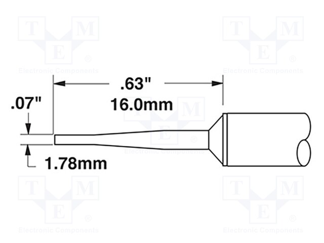 Tip; chisel; 1.6x15mm; 357°C; for soldering station
