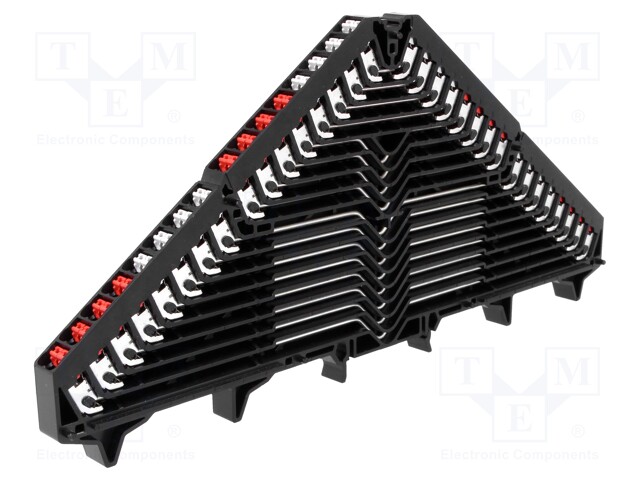 Splice terminal: rail; 1.5mm2; ways: 16; terminals: 64; black; 5A