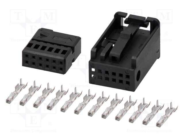 Connector housing; plug; Quadlock; black; 12 pins