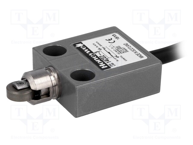Limit switch; oblong metal roller Ø12,4mm; SPDT; 5A; max.240VAC