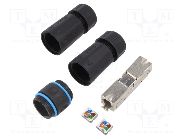 Coupler; shielded; Layout: 8p8c; black; for cable