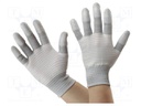 Protective gloves; ESD; S; ANSI/ESD SP15.1; white-gray