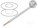 Wire; stranded; Cu; 0.25mm2; white; PVC; 100V; 50m; Class: 5