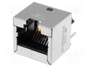 Socket; RJ45; PIN: 8; Cat: 6a; shielded; Layout: 8p8c; THT; on PCBs