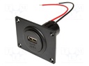 Automotive power supply; USB A socket; 3A; Sup.volt: 12÷24VDC