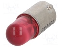 LED lamp; red; BA9S; 230VAC