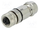 Plug; M12; PIN: 8; female; X code-ProfiNET; for cable; soldered