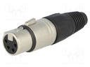 Plug; XLR; female; PIN: 4; straight; for cable; soldering; 10A