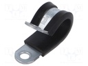 Fixing clamp; ØBundle : 17mm; W: 15mm; steel; Cover material: EPDM
