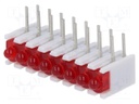 LED; in housing; red; No.of diodes: 8; 20mA; Lens: diffused,red; 38°