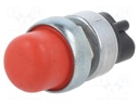 Switch: push-button; Pos: 2; SPST-NO; 60A/12VDC; red; Illumin: none