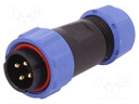 Plug; male; SP21; PIN: 4; IP68; 4.5÷7mm; soldering; for cable; 500V