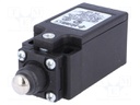 Limit switch; rubber seal,pin plunger Ø10mm; NO + NC; 10A; IP67