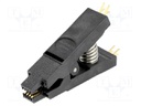 Test clip; PIN: 8; black; gold-plated; Application: SOIC