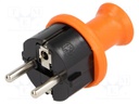 Connector: AC supply; plug; Layout: 2P+PE; orange; 230VAC; 16A; male