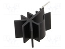 Heatsink: extruded; Y; black; L: 20mm; W: 20mm; H: 36mm; 9.8K/W