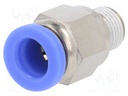 Push-in fitting; straight; -0.95÷15bar; Mat: nickel plated brass