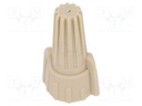 Close end; Twist Splice; 22AWG÷8AWG; screwed; light-brown; 600V