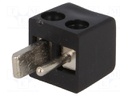 Plug; loudspeaker; male; screw terminal; angled 90°; Colour: black