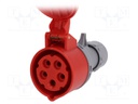 Connector: AC supply 3-phase; socket; female; 16A; 400VAC; IP44