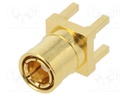 Socket; SMB; female; straight; 50Ω; THT; teflon; gold-plated