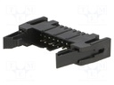 Socket; IDC; male; PIN: 16; straight; with ejector; THT; gold-plated