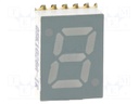 Display: LED; SMD; 7-segment; 7mm; red; 2-10mcd; anode; No.char: 1