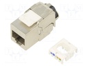 Socket; RJ45; Keystone; Layout: 8p8c; for cable; IDC; female