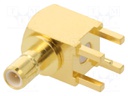 Socket; SMB; male; angled 90°; 50Ω; THT; gold-plated