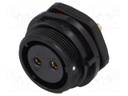 Socket; female; SP21; PIN: 2; IP68; soldering; 500V; 4mm2; 30A