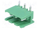 Pluggable terminal block; 5mm; ways: 3; angled 90°; socket; male