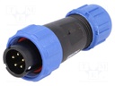 Plug; male; SP13; PIN: 5; IP68; 4÷6.5mm; 5A; soldering; for cable