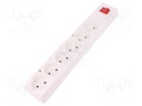 Connector: AC supply; splitter; Layout: 2P; white; 250VAC; 16A; IP20