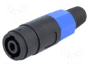 Plug; loudspeaker; male; with strain relief; PIN: 4; for cable