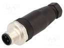 Plug; M12; PIN: 4; male; A code-DeviceNet / CANopen; for cable