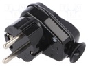 Connector: AC supply; plug; Layout: 2P+PE; black; 250VAC; 16A; PIN: 3