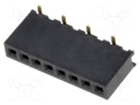 Socket; pin strips; female; PIN: 8; straight; 1.27mm; SMT; 1x8; 1A