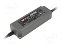 Power supply: switched-mode; LED; 60W; 7.2÷12VDC; 5A; 90÷305VAC