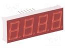 Display: LED; 7-segment; 14.2mm; 0.56"; No.char: 4; red; 0.87÷2.4mcd