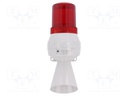 Signaller: lighting-sound; 24VDC; bulb BA15D; red; IP43; Ø75x213mm