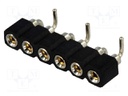Socket; pin strips; female; PIN: 6; turned contacts; vertical; SMT