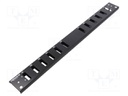 Front panel; 1U; Panel colour: black