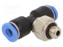 Push-in fitting; T-tap splitter; M6; -0.95÷10bar; 4mm