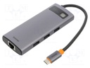 Hub USB; HDMI socket,RJ45 socket,USB A socket,USB C socket