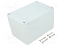 Enclosure: multipurpose; X: 80mm; Y: 120mm; Z: 75mm; ZP; light grey