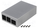 Enclosure: for computer; Raspberry Pi 4 B; aluminium; grey