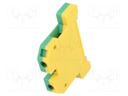 Splice terminal: rail; 6mm2; ways: 1; terminals: 2; yellow-green