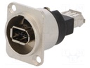 Coupler; IEEE1394 socket,both sides; FT; shielded; metal; 19x24mm
