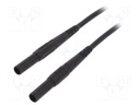 Test lead; silicone; 2m; black; 32A; Plating: nickel plated
