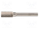 Rotary burr; Ø: 3mm; L: 38mm; metal; Working part len: 10mm; rod 3mm